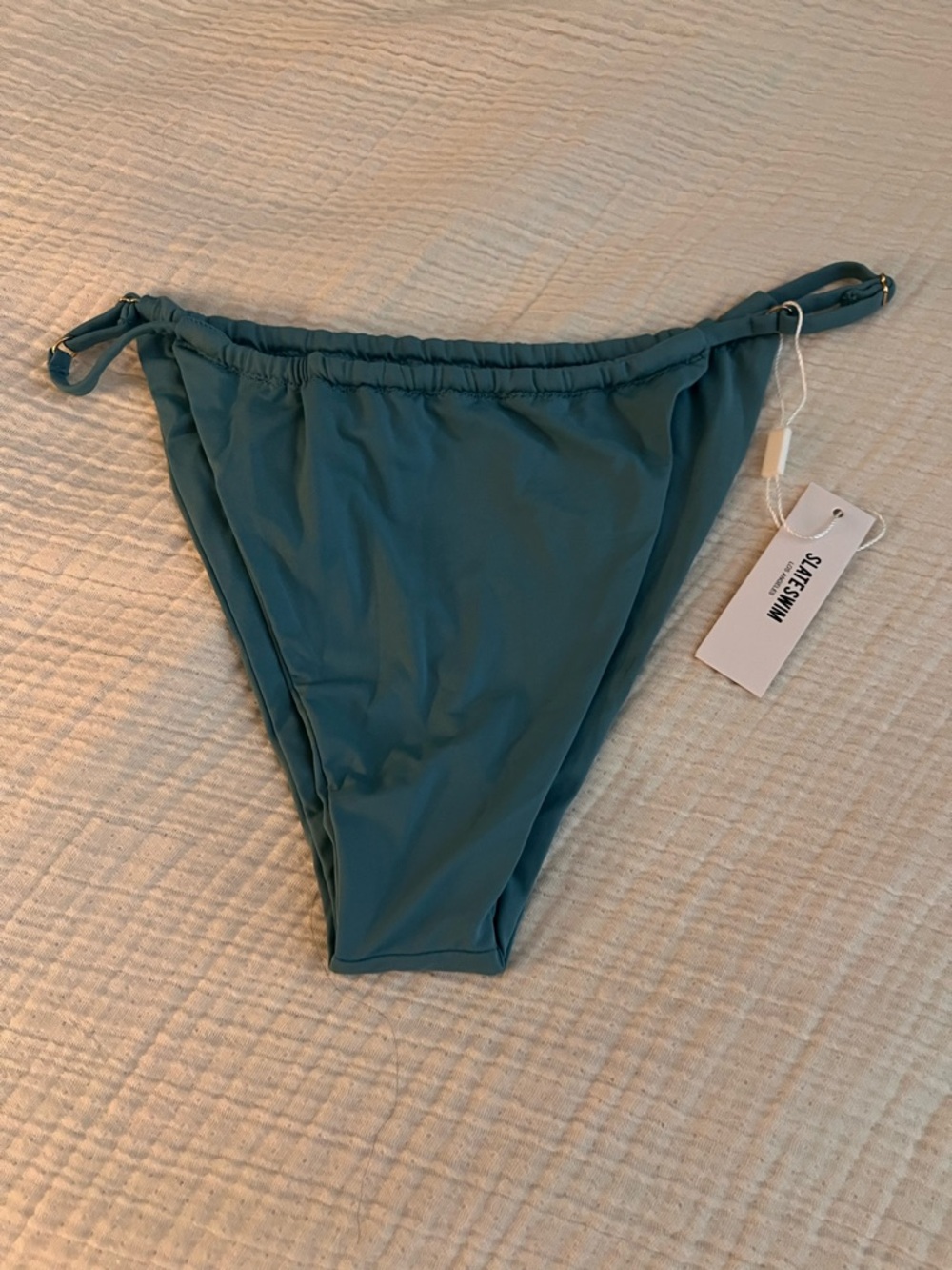 SLATE SWIM Teal Bikini Bottom with Side Tie Detail